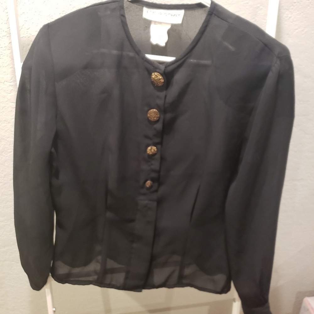 Vintage Blouse with Bronze Detail Buttons